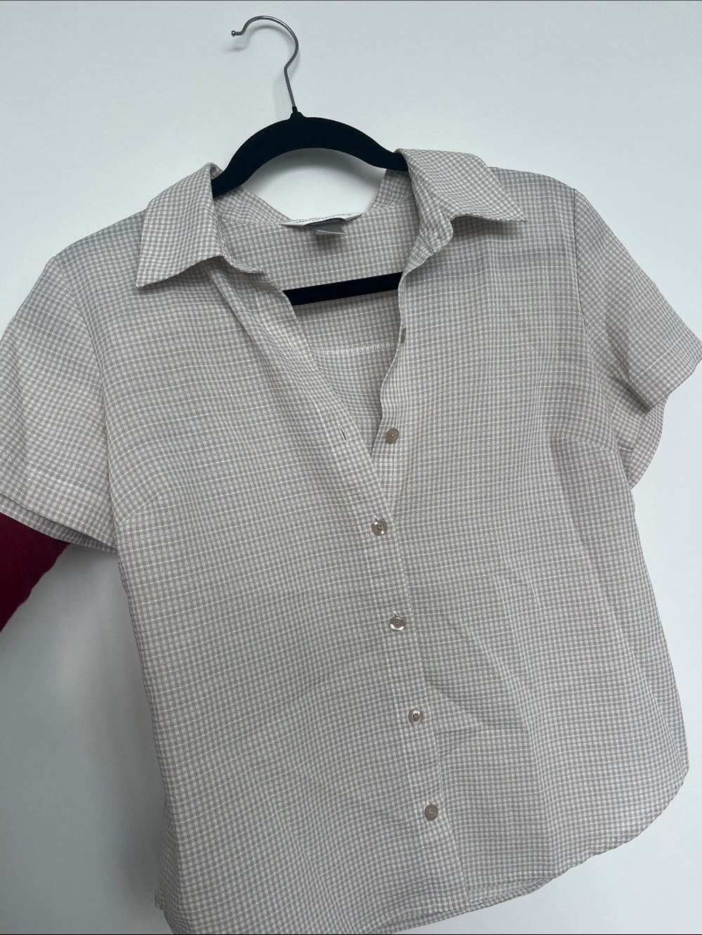 Tan And White Collared Button Down